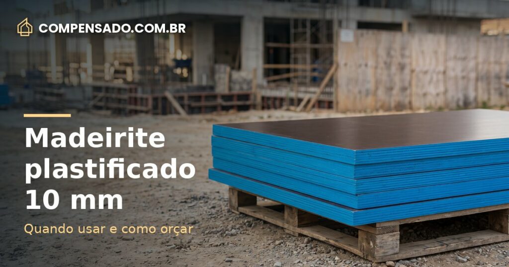 Pilha de madeirite plastificado 10 mm em obra