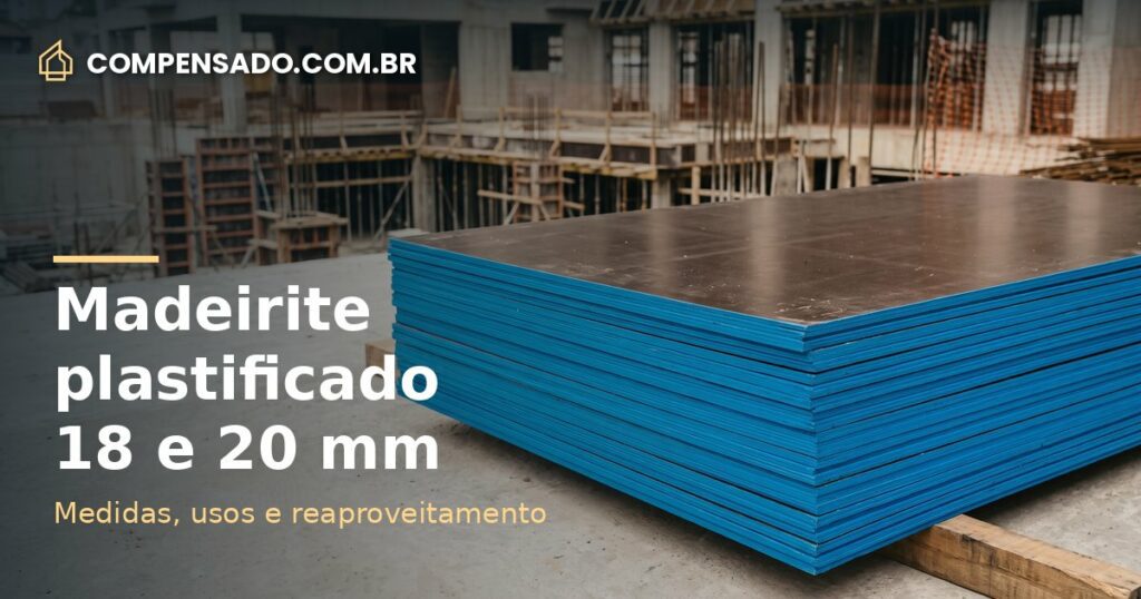 Pilha de madeirite plastificado 18 mm e 20 mm em obra