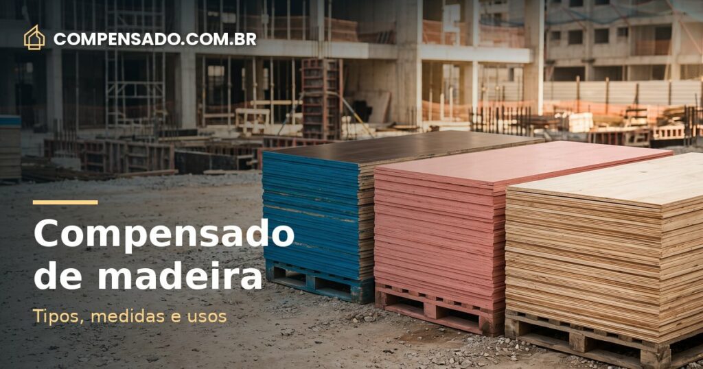 Pilhas de compensado plastificado, resinado e naval