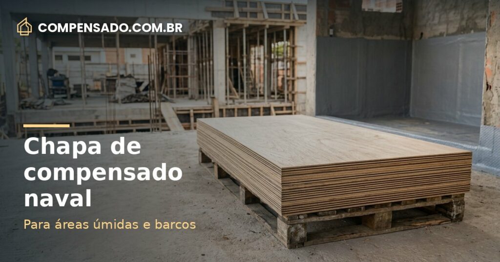 Chapa de compensado naval: medidas (1,60 x 2,20 m), espessuras até 30mm, virola e pinus