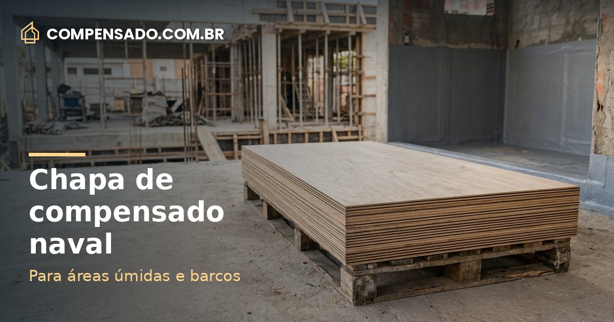 Chapa de compensado naval: medidas (1,60 x 2,20 m), espessuras até 30mm, virola e pinus
